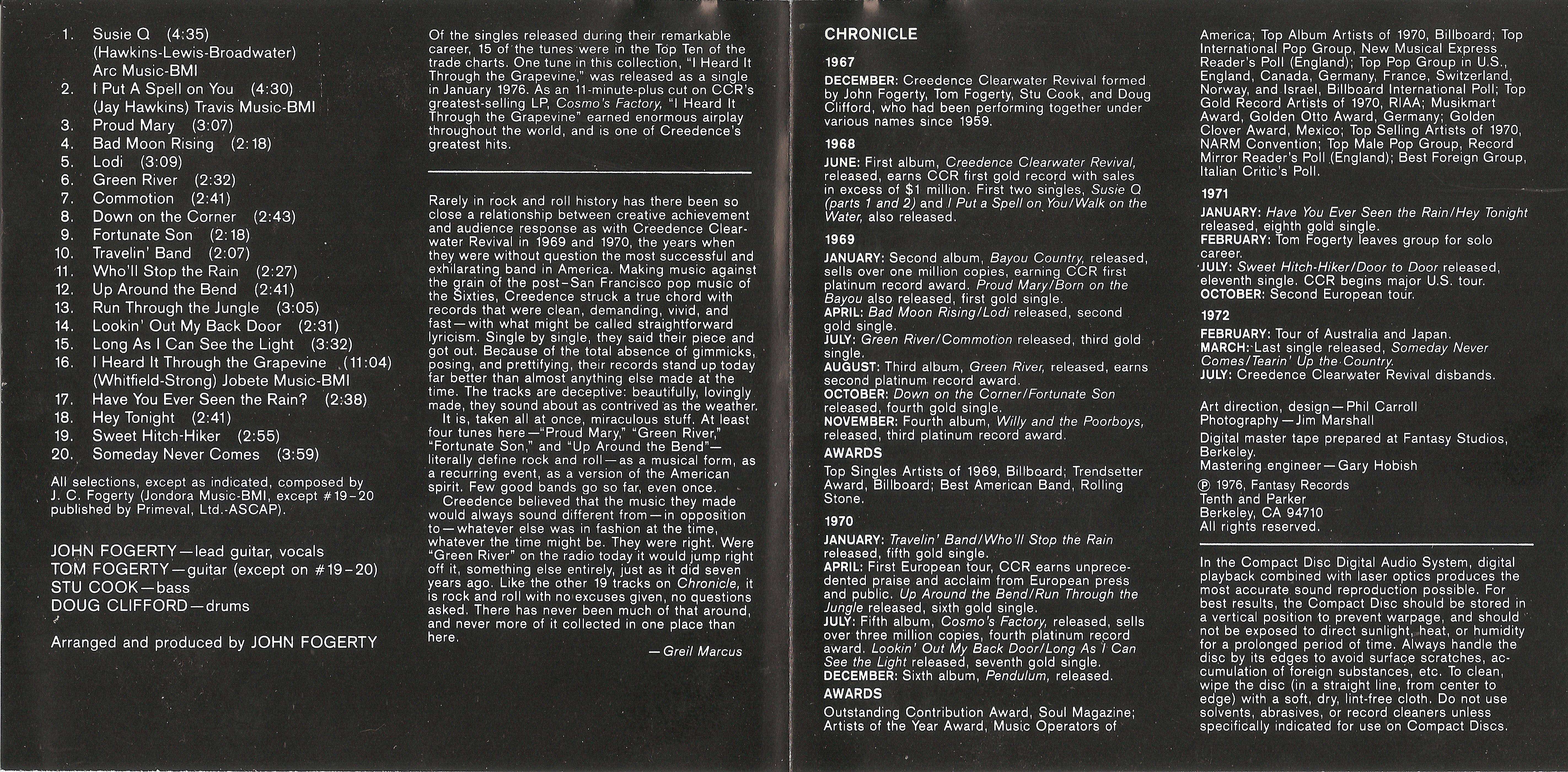 Creedence Clearwater Revival Chronicle [booklet us]